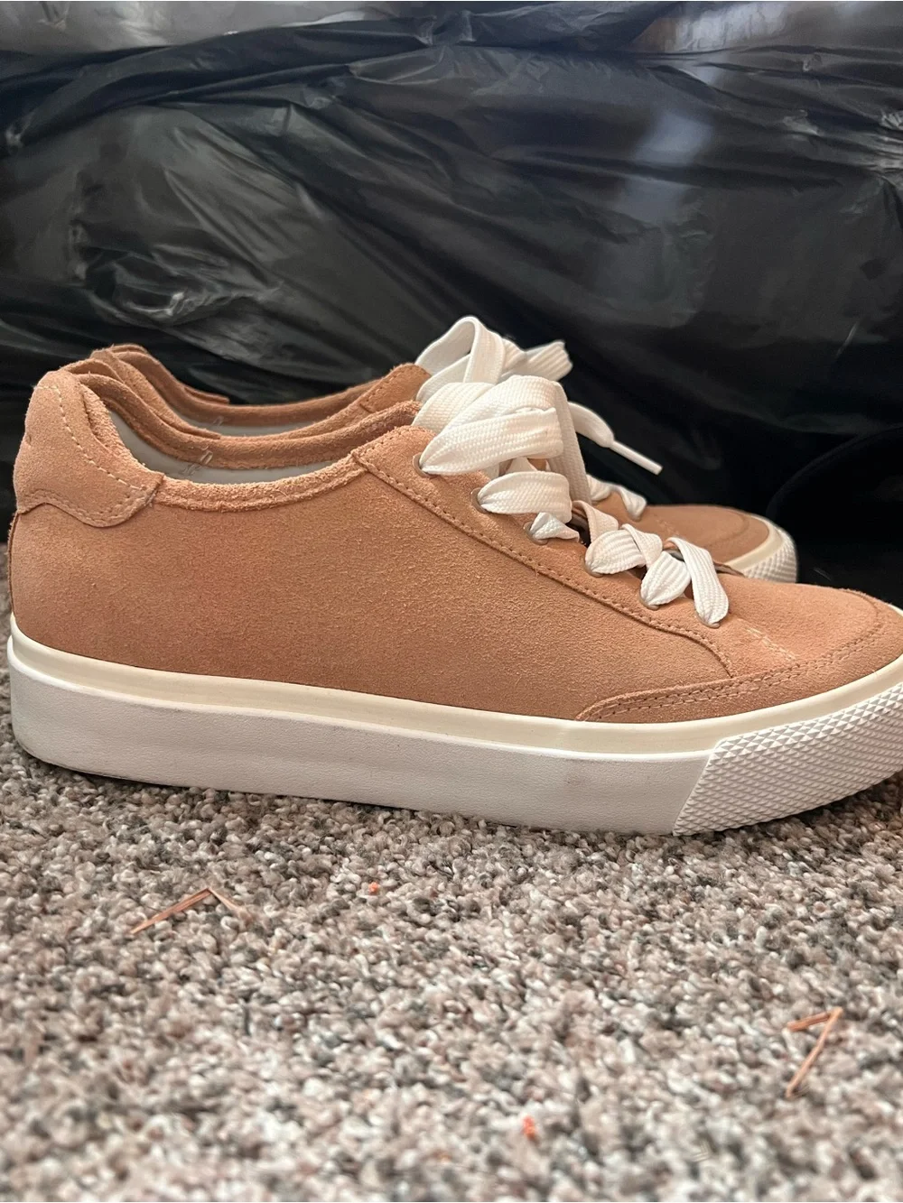 rag & bone Women's Suede Sneakers in Tan with White Laces